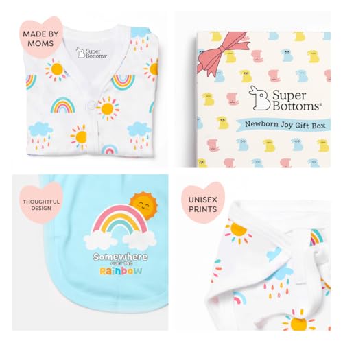 Image of SuperBottoms Baby Gift Set for New Born - Skin-Friendly Newborn Essentials - Ideal Gifts for NewBorn Baby - Unisex Clothing - 0-3 Months - 11 Pieces Baby Gift Hamper (Blue)