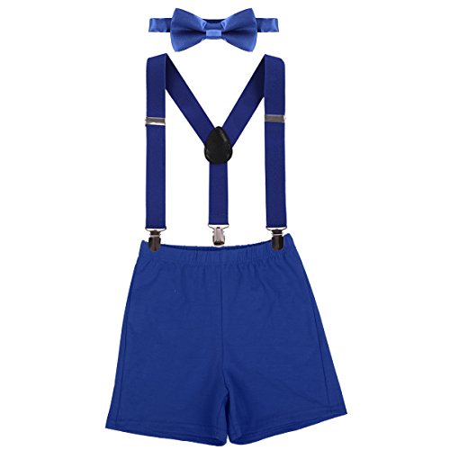 Image of IBTOM CASTLE Baby Boys 1st /2nd Birthday Cake Smash Outfit Suspenders Bloomers Bowtie Set Fishing Party Clothes