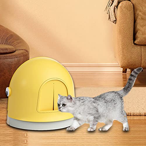 Bothyi Enclosed Cat Litter Box, Kitten Litter Box Covered Cat Litter Tray Hooded Kitten Toilet Extra Large Litter Pan For Training Indoor Travel, Yellow #TOP4