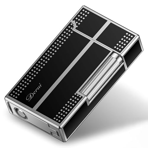 SNYYIAI Classic Lighter, Butanemetal Engraving Jet Torch Lighter, Side Slide Lgnition Steel Tone Trench Lighter for Men Dad Husband Collect,Silver