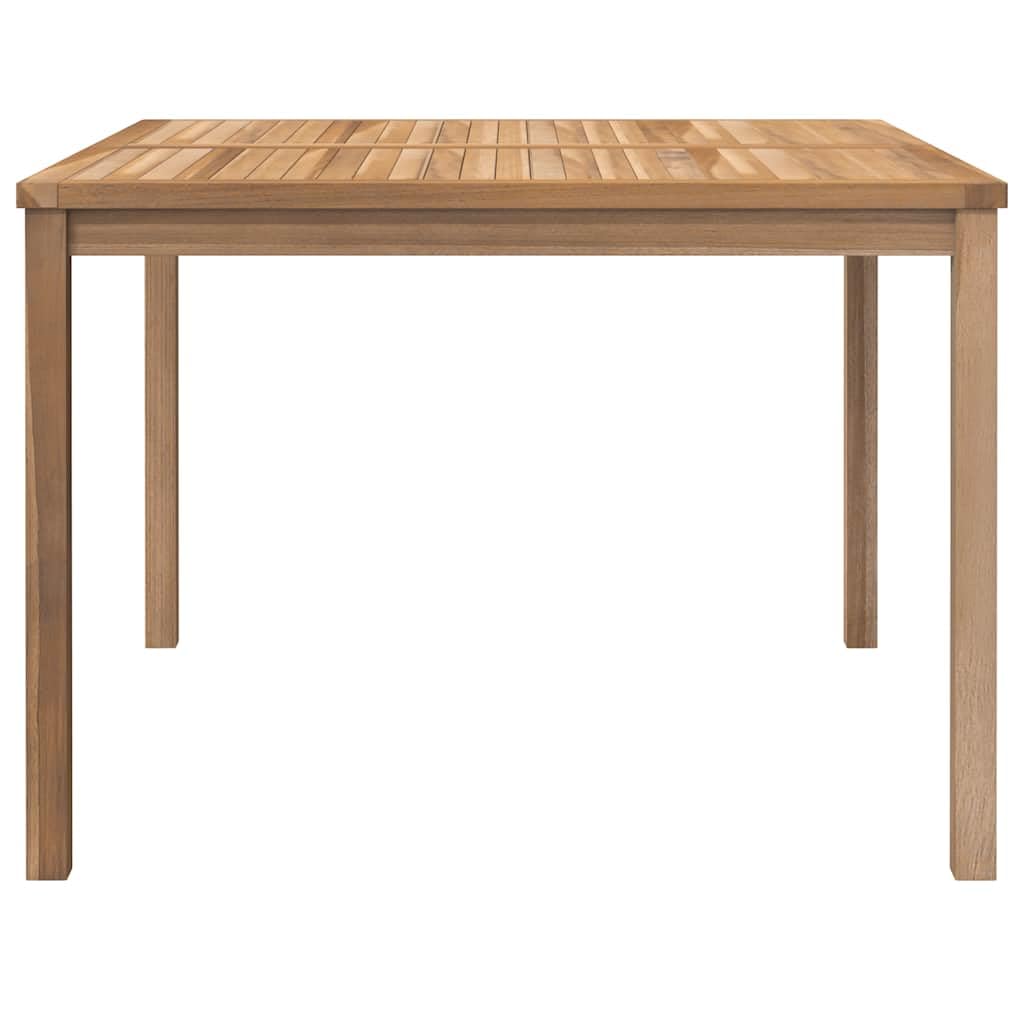 Stół do jadalni z litego drewna tekowego, 110 x 110 x 77 cm, stół ogrodowy z glazurą na bazie wody, odporny na warunki atmosferyczne, stół do jadalni, do kuchni, na taras lub do ogrodu, gładko