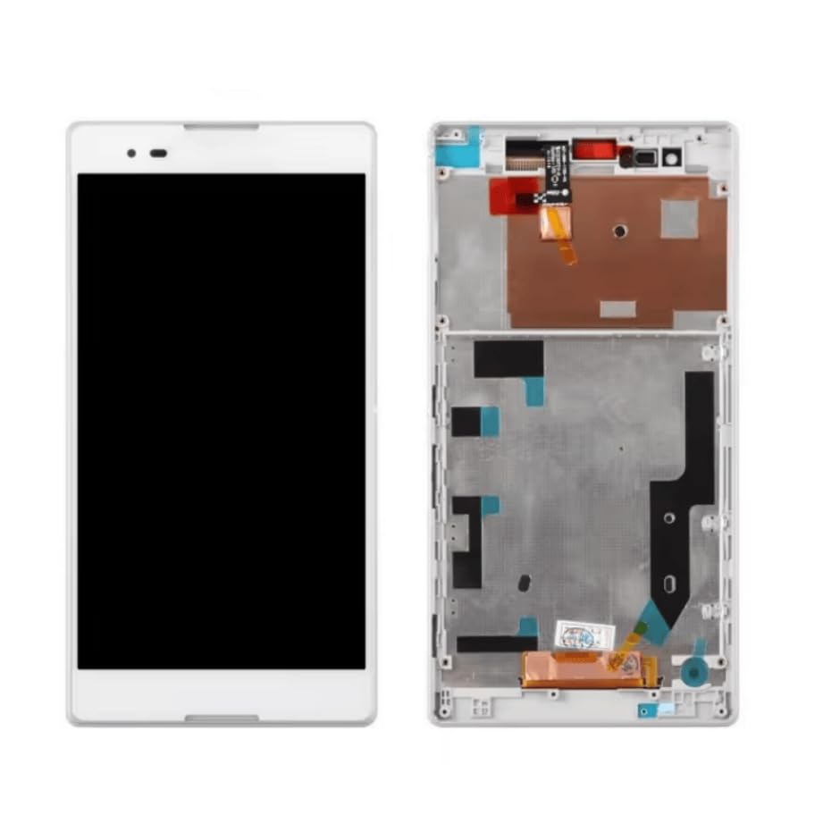 Pièce de rechange écran tactile LCD Sony Xperia T2 Ultra D5303 blanc avec cadre