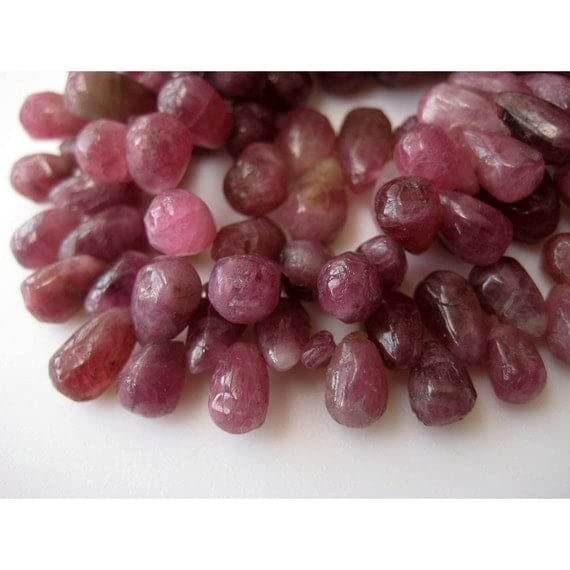 Tourmaline rose briolette LKBEADS en perles gouttes 10x12mm pour création de bijoux