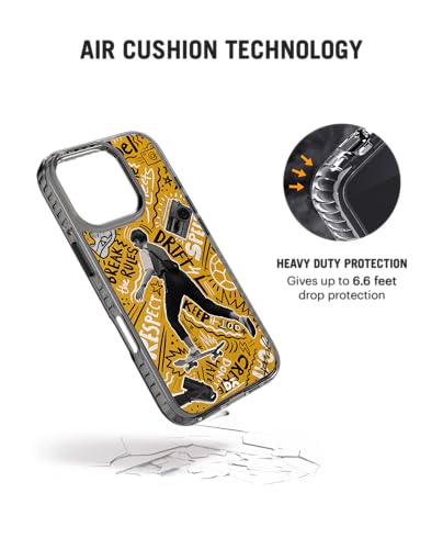 Image of DailyObjects Rule The Streets Stride 2.0 Magnetic Case Cover Compatible with iPhone 16 Pro | Wireless Charging Slim Back Cover | 2 Layer Edge Protection & Shockproof