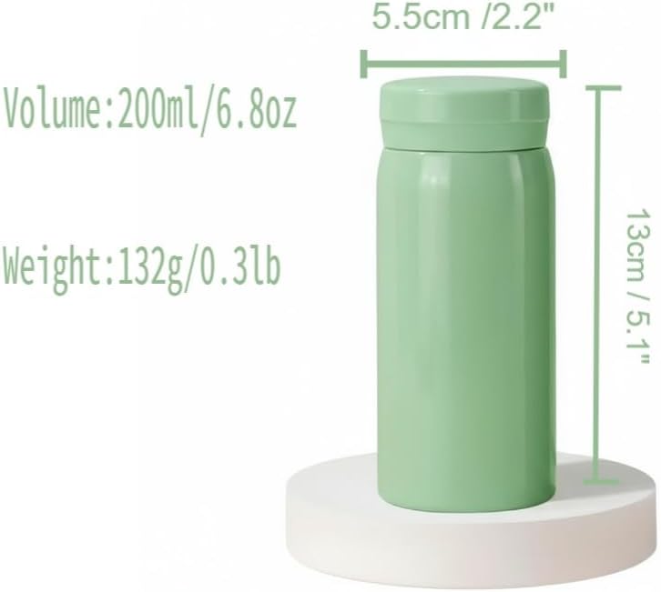 Mini Stainless Steel, Slim Insulated Water Bottle, 7oz, Small Water Bottle, Coffee Bottle, Tumbler, Travel Bottle, Coffee Cup, Pocket Bottle, keep hot and cold, Leak Proof, BPA Free (Gray) - Image 6