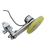 CALT GHW38 200mm Roller Rubber Wheel Length Position Meter Measuring Pulse Rotary Encoder 1000PPR Push-Pull Output Steel Mounting Spring Bracket for Lift Rail