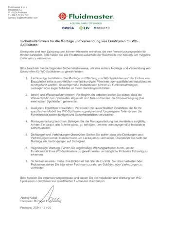 SCHWAB Ersatzteile SET zu UP Spülkasten 187.1200 inkl. Füllventil Auslaufventil Dichtungen