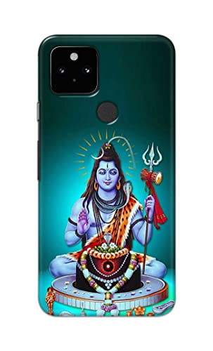 Image of PRINTFIDAA Printed Hard Back Cover Case for Google Pixel 5 Back Cover (Lord Shiva) -1803