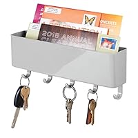 mDesign Mail, Letter Holder, Key Rack Organizer for Entryway, Kitchen - Wall Mount
