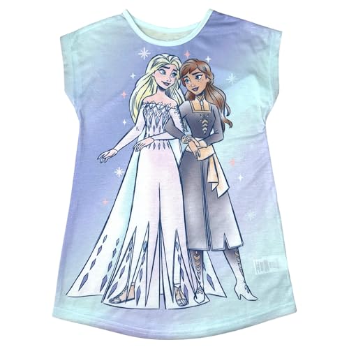 Disney Frozen Girls’ Nightgown – Elsa and Anna Short Sleeve Sleepgown Shirt Nightdress
