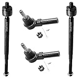 Detroit Axle - New 4pc Kit - All (4) Inner & Outer Tie Rod Ends - 10-Year Warranty - for Chevy Cobalt, G5 & Ion