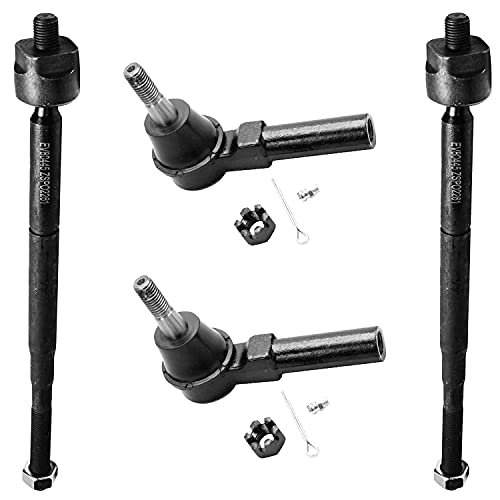 Detroit Axle - 4pc Front Tie Rods for Chevrolet Cobalt HHR Pontiac G5 Pursuit Saturn Ion, Inner Outer Tie Rod End Links Replacement