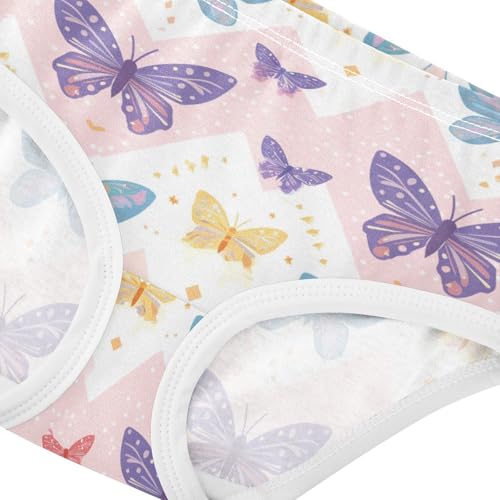 Wusikd Cute Butterflies Girls' Underwear Cotton Chevron Girls Briefs Soft Toddler Underwear 2T4