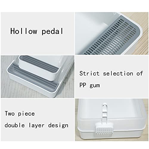 Cajas de Arena Caja de arena de gato para mascotas Semi-incluido con cubierta extraíble para salpicaduras de plástico para chapoteo inodoro con scoop gato bandejas de bastidores suministros para masco