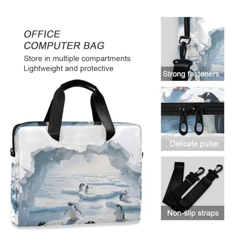 Maletín portátil para laptop 15.6 pulgadas con estampado de pingüinos antárticos miniatura 6
