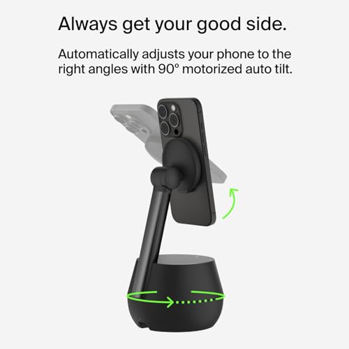 Image of Belkin Wireless Charger Stand, Auto Face Tracking, Apple DockKit Certified, Tripod & MagSafe Compatible, No App Required, 360 Rotation, Influencer Content, Works w /FaceTime, YouTube, etc.