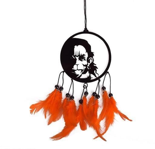 LAGADI DECOR Hanuman Face Orange Handmade Dreamcatcher for Car, Bedroom, Wall Decor | Positive Energy & Protection Hanging Ornament | Decorative Showpiece Wall Hanging | Hanuman_Face_Orange_01-picture-26