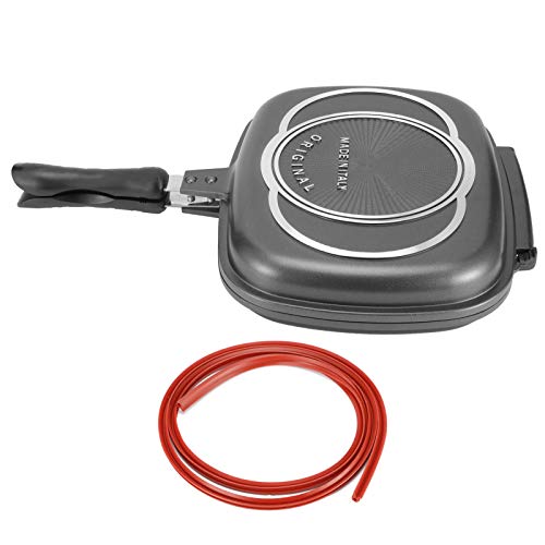 Sartén de doble cara portátil con mango antiquemaduras, suministros de cocina, olla de 32 cm, excesiva, la mejor sartén de aluminio adecuada para C