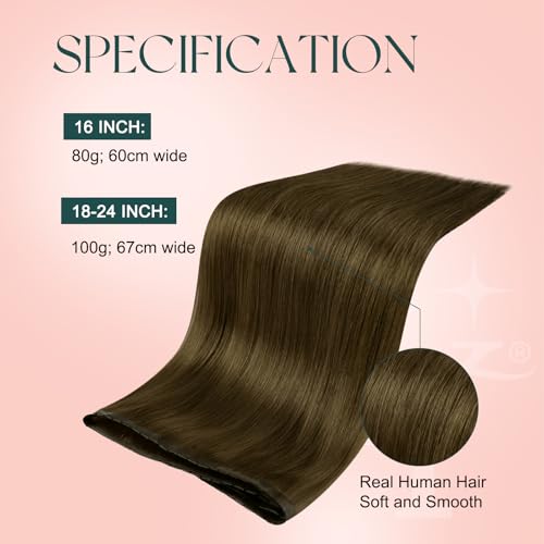 Image of Easyouth 100g Butterfly Weft Hair Extensions Brown, Hole Weft Extensions Real Human Hair, Medium Brown, 18 Inch, for Women, Seamless Blend, Remy Hair Extension Wefts Butterfly