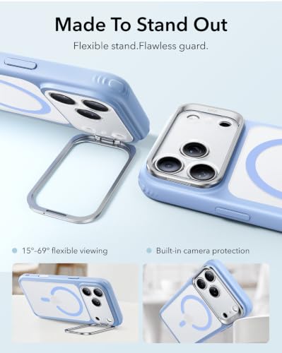Image of ESR for iPhone 17 Pro Max Case Flex Stand, for MagSafe, Frosted Light Blue