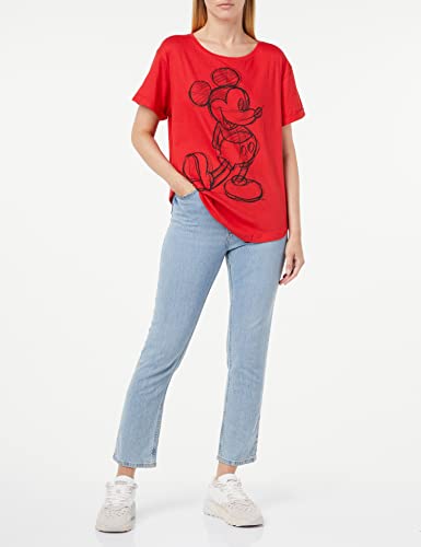 Disney Mickey Sketch T-Shirt, Rosso (Red Red), 46