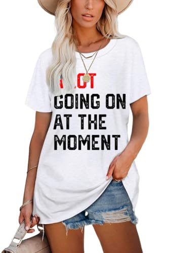 Country Music A Lot Going On at The Moment Shirt for Women Letters Graphic Music City Vacation Shirt Tee Outfits3