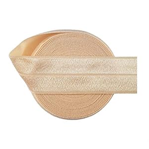 Soft and smooth yarn 100 yard by roll 1″25mm solid glanzende vijand vouwen over elastieken spandex satijnen bands hoofdband haar stropdas jurk DIY naaien Many colors are available (Color : Nude)
