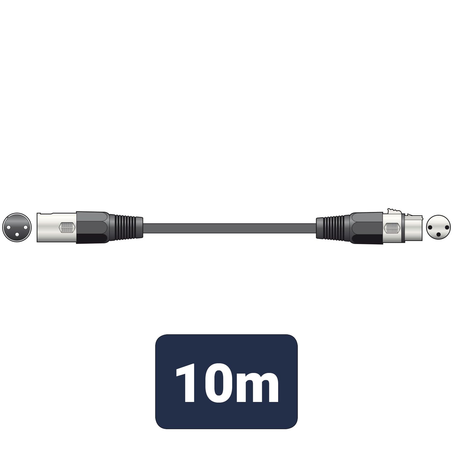 QTX Câbles d'éclairage DMX professionnels XLR vers prise 10 m