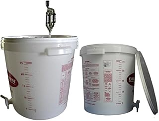 Fermentation bucket, 30 L, for beer or wine, with drain cock and fermentation tube