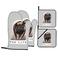 Amazon.co.jp: 鍋つかみ 4点セット シュナウザー 可愛い 犬柄 クック