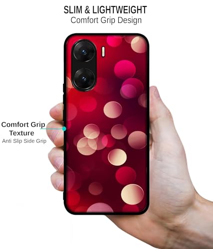 Image of 3D Circles Design Premium 2D Printed Metal Back Case Cover for Vivo V29E 5G