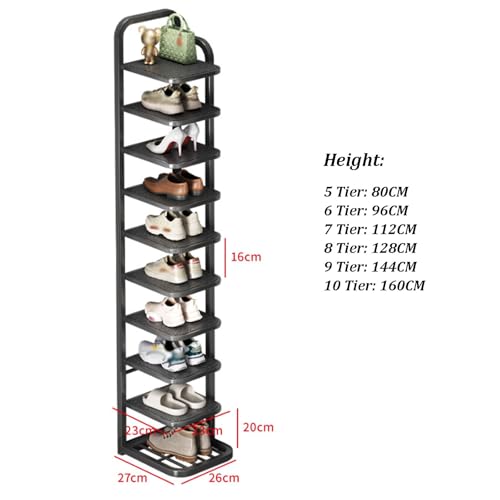 Étagère à chaussures en métal multicouche meuble de rangement vertical maison - 4