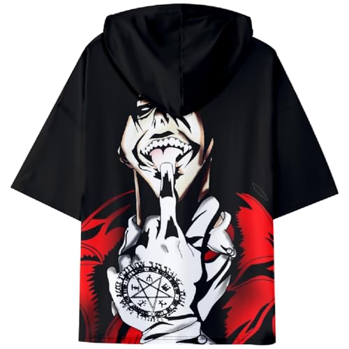 Anime Hellsing T-Shirt Alucard Tee Shirt Short Sleeve with Hat2