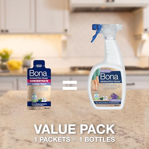 Image of Bona Hardwood Floor Cleaner Spray - 32 fl oz - Lavender Thyme - Includes Filled Bottle + Concentrate Refill for Hardwood Floor Cleaning