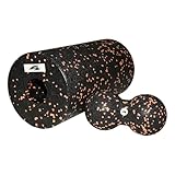 F2 Set Marken Faszien Massage Rolle mit Doppelball Set Faszienrolle Faszientraining Massage Training für Damen und Herren