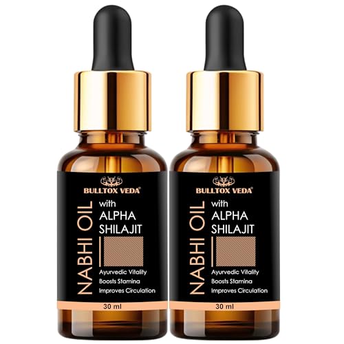 Image of Nabhi Oil 30ml with Alpha Shilajit for Vitality & Energy Support | Herbal Belly Button Oil for Men & Women | Supports Stamina, Circulation, Strength & Daily Wellness | Lightweight Non Sticky Daily Care (Pack of 2)