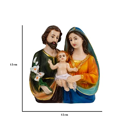 Image of Holy Family Statue Christian Showpiece Figurine Gifts for Home Decor God Idol House Warming Wedding Anniversary, Multicolour 15 X 15 X 9 CM