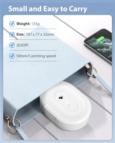 Image of Label Maker Machine with Tape, N12 Portable Bluetooth Label Printer, Wireless Mini Label Makers Thermal Sticker with Multiple Templates for Home, Kitchen, School, Office Organization, White