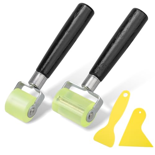 2 Pcs Rouleau de Pression à Main, Rouleau Pression Papier Peint, Rouleaux de Pression pour Papier Peint Insonorisant avec Manche, pour Soudage Bord Artisanat...