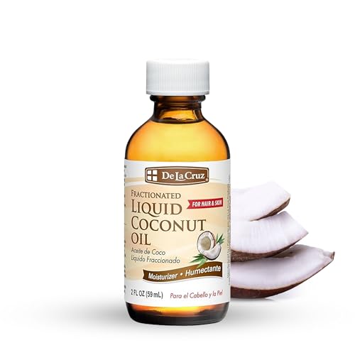 De La Cruz Fractionated Liquid Coconut Oil for Skin & Hair, 2 FL OZ