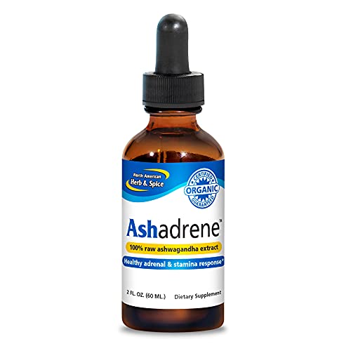 North American Herb & Spice Ashadrene - 2 Fl. Oz. - 100% Raw Ashwagandha Extract - Healthy Adrenal Response, Energy, Overall Health - Non-Gmo, Certified Usda Organic - 86 Servings #TOP30