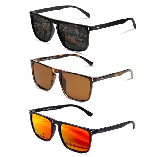 Image of VANLINKER Polarized Square Sunglasses for Men Women Dark Shades with UV Protection for Driving VL9748