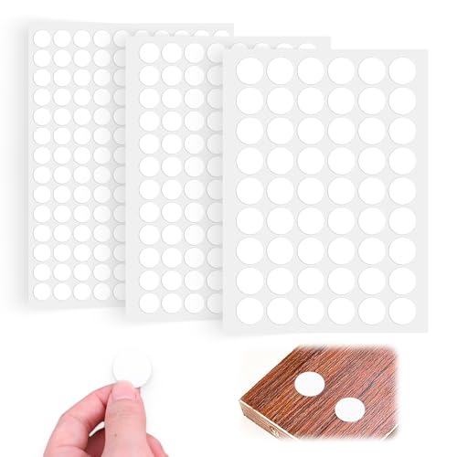 LAIVIYA Tapa Tornillos Blanco, 290PCS Pegatinas Tapa Tornillos, 12mm/15mm/21mm Pegatina Tapa Tornillos Blanca, Tapa Agujeros Muebles Blanco para Muebles De Madera, Armario, Cajón