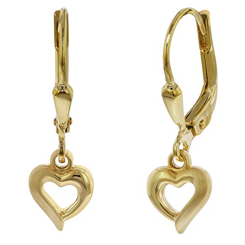 trendor Kinder-Ohrringe Herz Gold auf Silber für Mädchen zauberhafter Ohrschmuck, Silberschmuck mit Goldplattierung, elegante Geschenkidee 75816 Cover