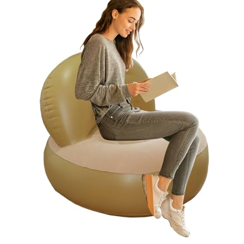 Sofá inflable de camping y playa de 90x90x72 con bomba de aire portátil y base estable 7