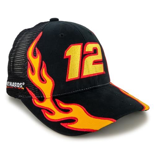 Gorra Checkered Flag Sports Ryan Blaney Flame #12 Mesh Negra miniatura 3