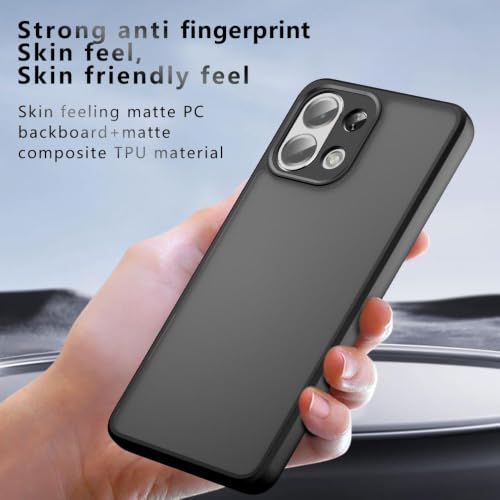 Image of Matte PC + TPU Back Cover Case for Oppo K13 5G, Air Bag Protection, Anti-Fingerprint, Camera Protection, Never Turns Yellow, Micro Arc Edge, Black