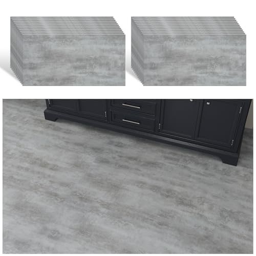 VEELIKE Suelo Vinilo Autoadhesivo Cemento Vintage Vinilo Suelo Autoadhesivo Efecto Hormigón Vinilo Suelo Cocina Azulejos Adhesivos Baño Baldosas Adhesivas Suelo Garaje 1.5mm 60 cm x 30 cm 24 Piezas