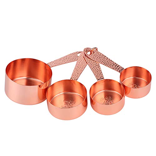 Tazas Medidoras de Acero Inoxidable, juego de herramientas de cocina duraderas en oro rosa 7