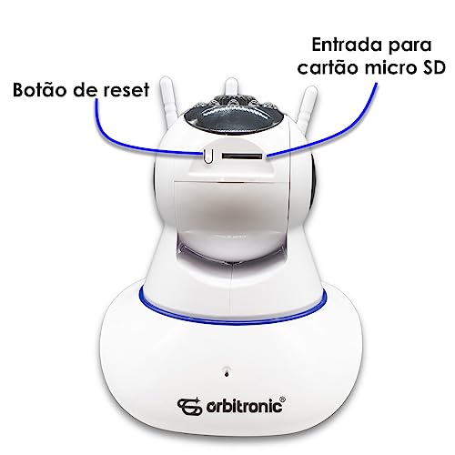 Câmera Segurança 3 Antenas Robo Baba Pet Ip Onvif Wifi Noturna Orbitronic